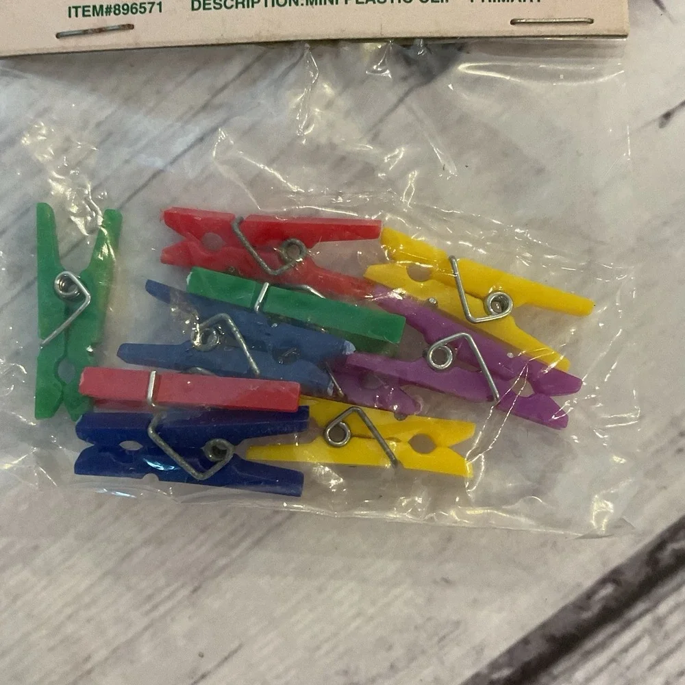 Heartland Crafts Mini Clothes Pins 80+ Packs 10 Ct Bright Primary Colors Plastic